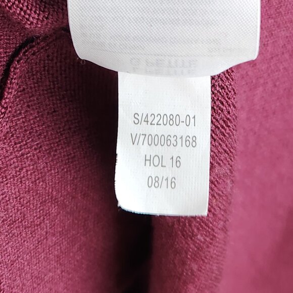 *Flawed* Banana Republic Factory 100% Merino Wool Burgundy Button Up Cardigan PL - Picture 6 of 9